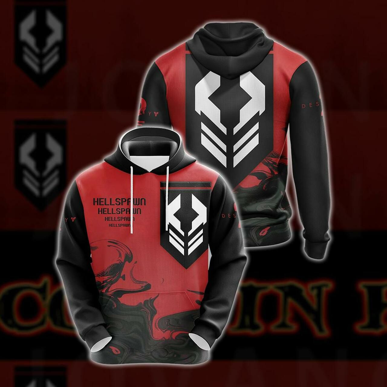 Destiny 2 - Hellspawn Unisex 3D All Over Print Hoodie, Zip Hoodie