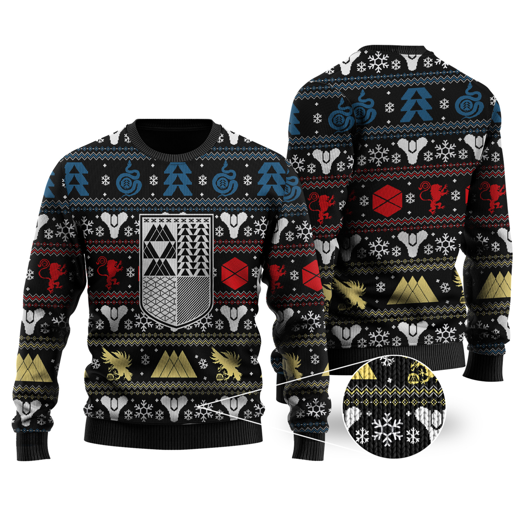 Destiny Fairisle Ugly Christmas Sweater Adult 3D Funny Matching for family