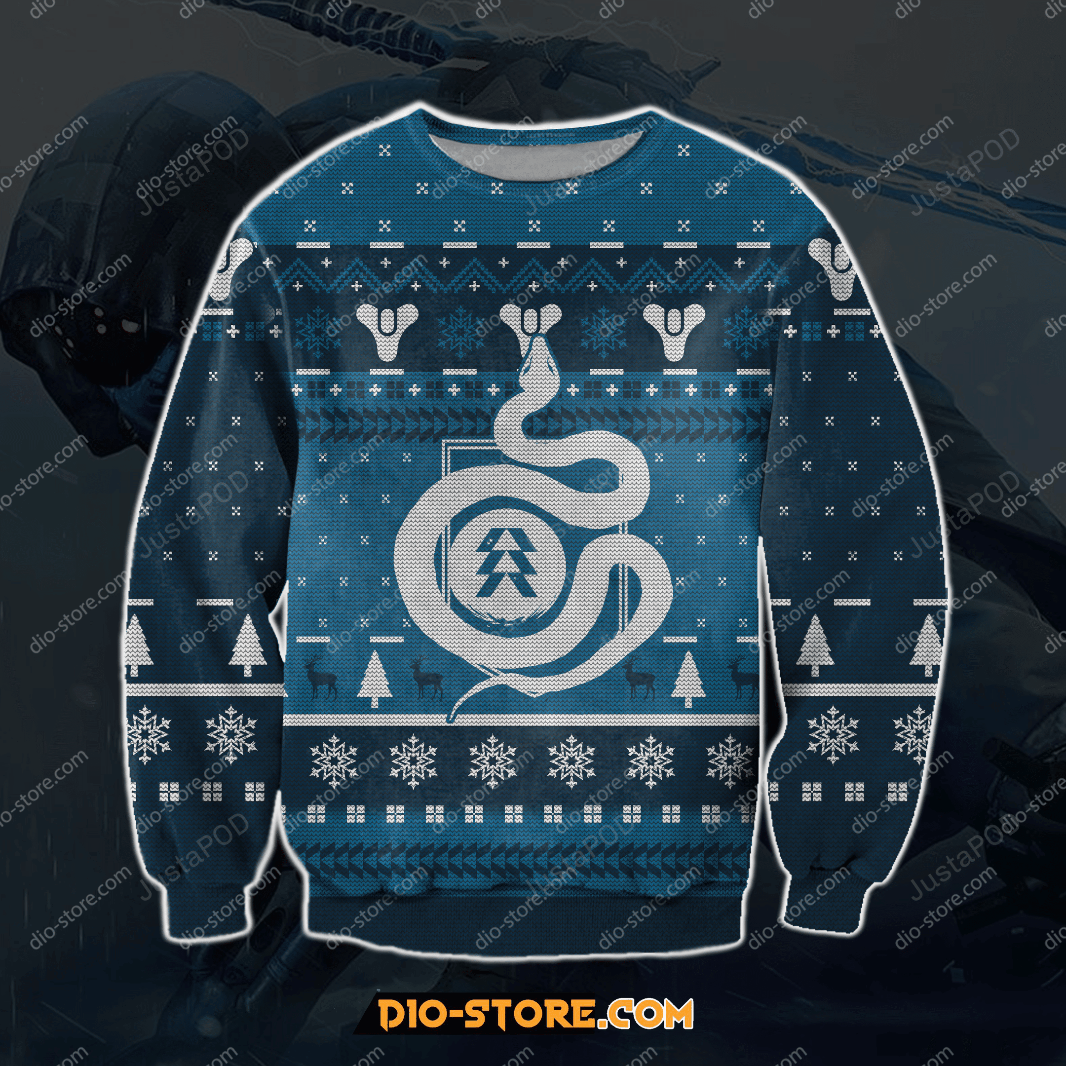 Destiny Hunter 3D Print Ugly Christmas Sweater Adult 3D Funny Matching for family