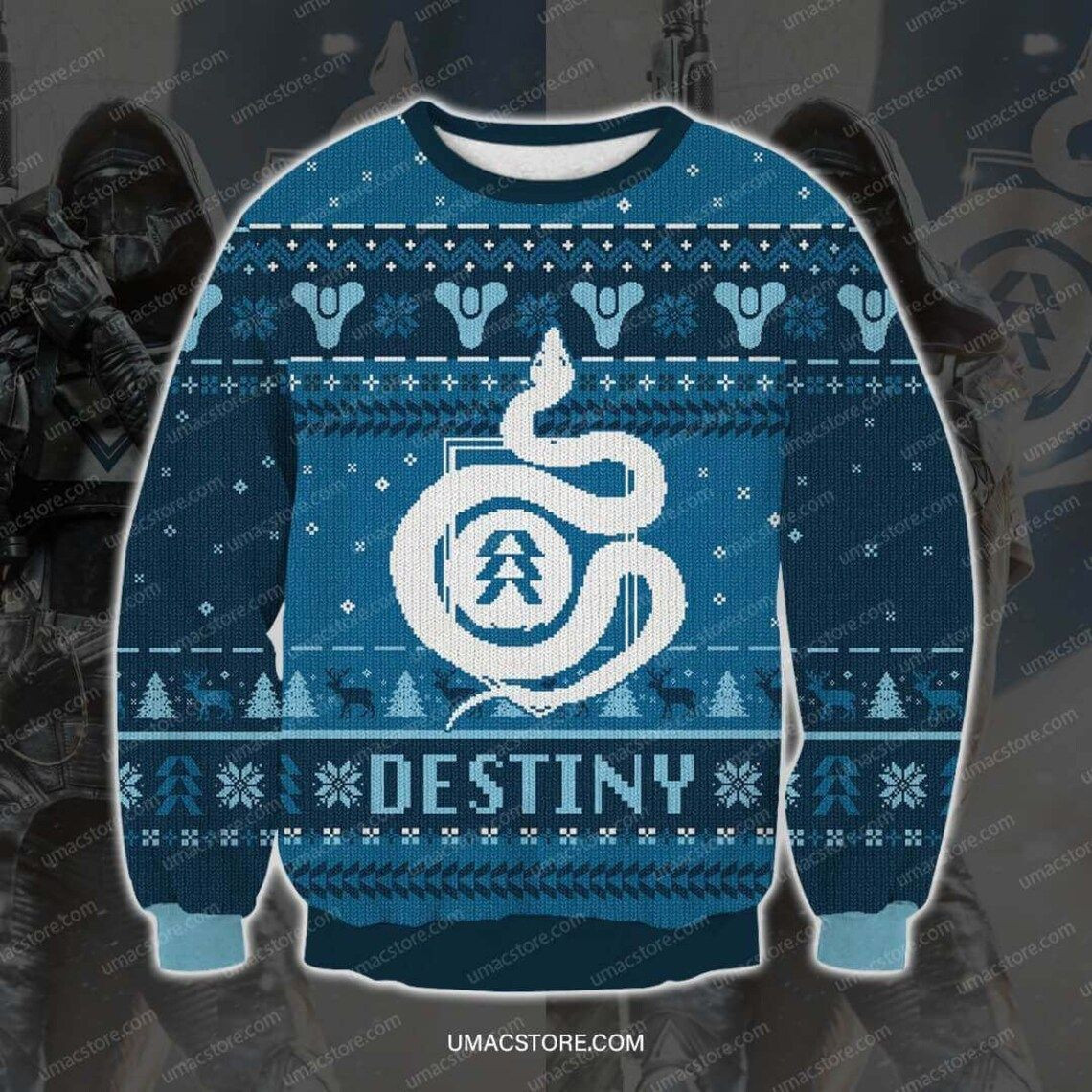 Destiny Hunter Knitting Pattern 3D Print Ugly Christmas Sweater Adult 3D Funny Matching for family