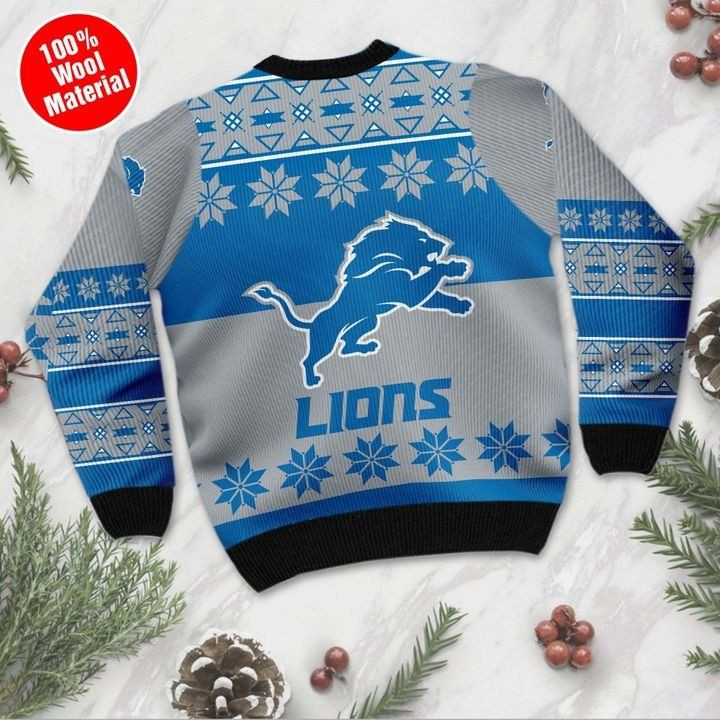 Detroit Lions Christmas For Fans Ugly Christmas Sweater Adult 3D Funny Matching for family