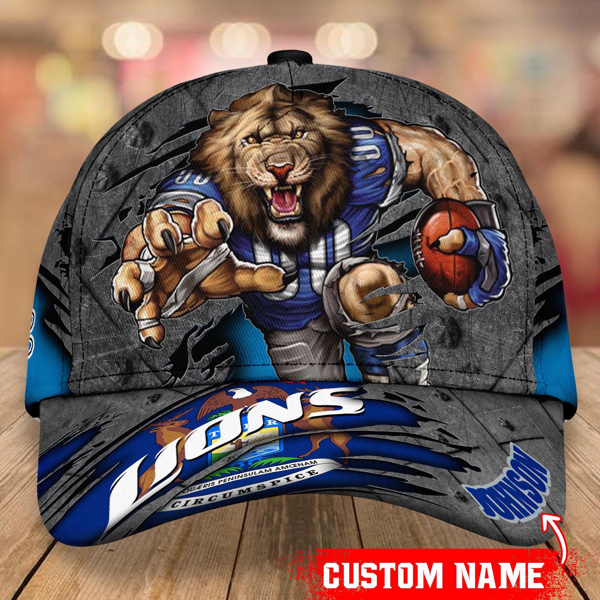 Detroit Lions Custom Name Classic Caps Trucker Hats Custom Hats Gifts For Men & Women