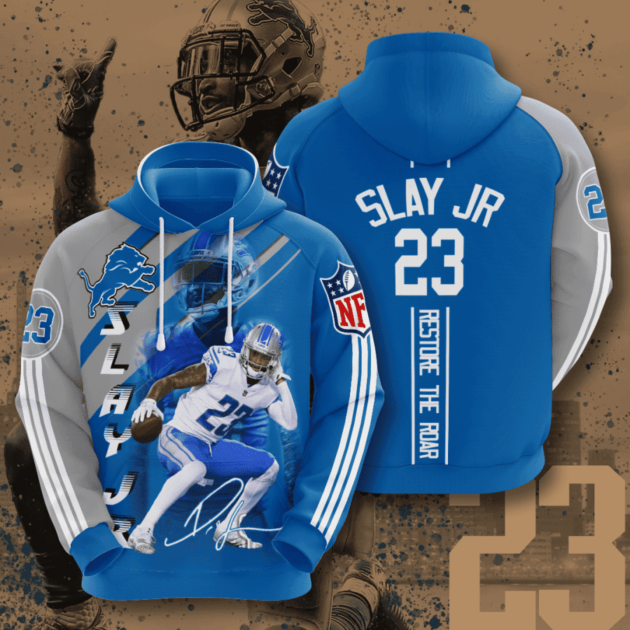 Detroit Lions Darius Slay Jr 3D All Over Print Hoodie, Zip Hoodie