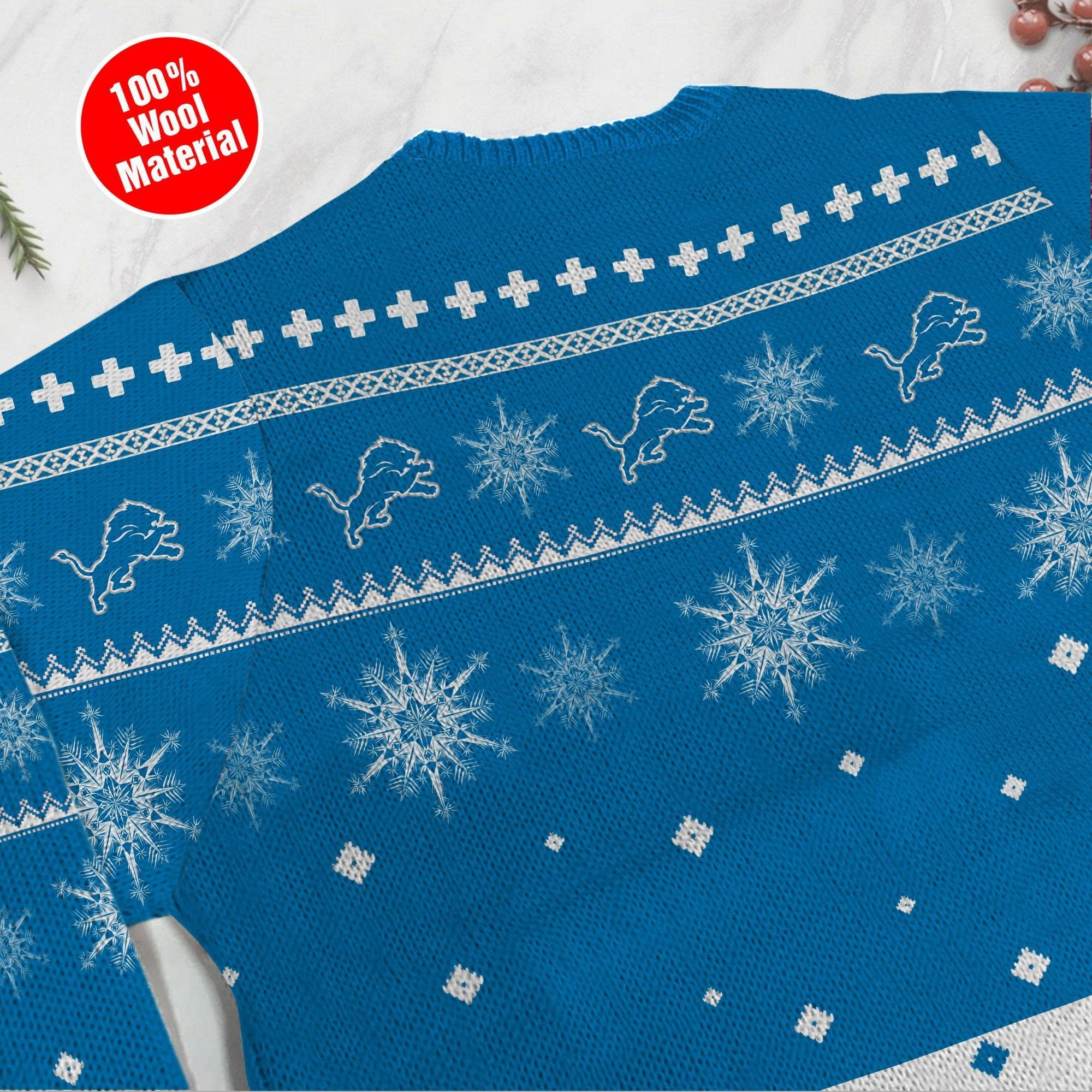 Detroit Lions Funny Charlie Brown Peanuts Snoopy Ugly Christmas Sweater Adult 3D Funny Matching for family - Image 5