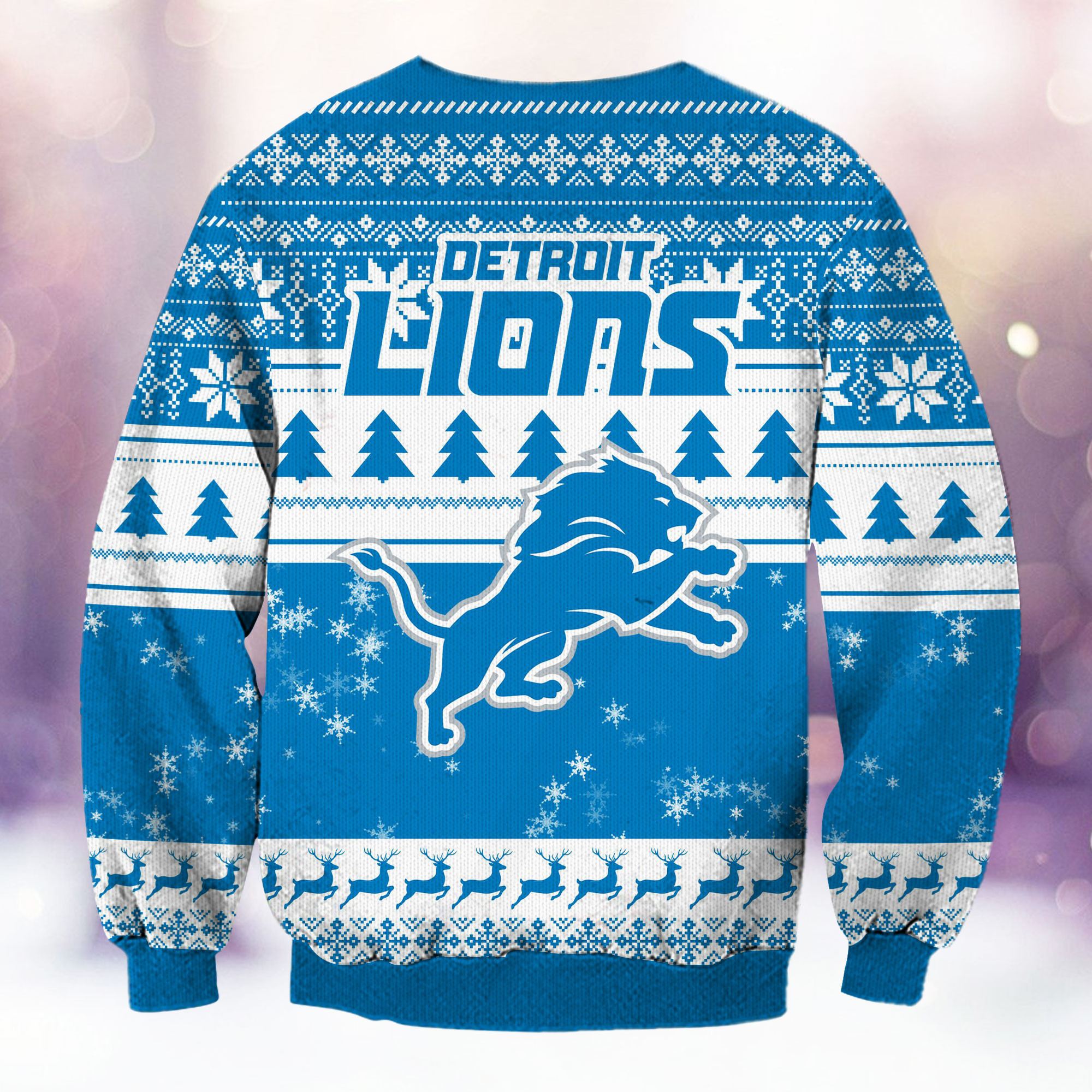 Detroit Lions Grinch Ugly Christmas Sweater Adult 3D Funny Matching for family - Image 3