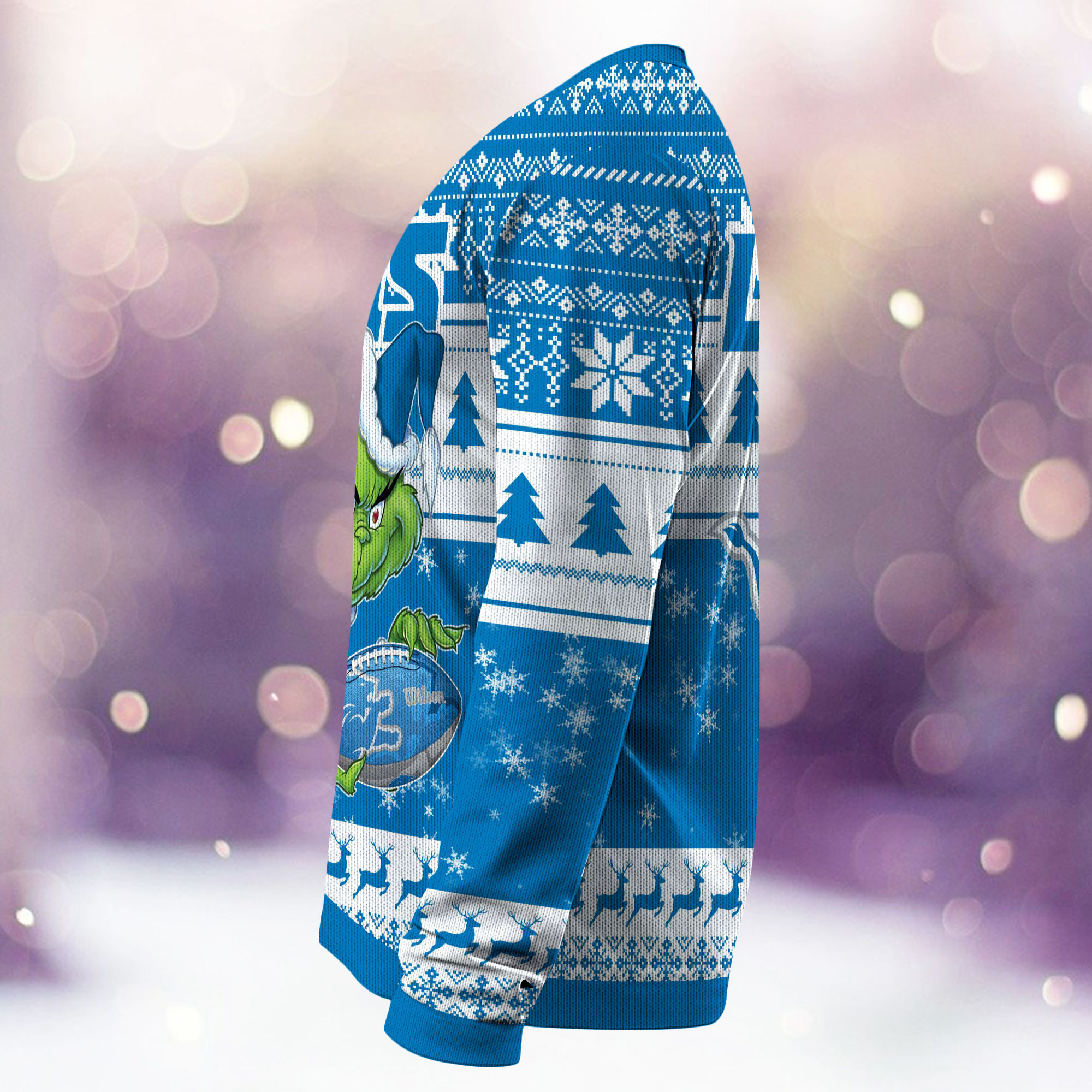 Detroit Lions Grinch Ugly Christmas Sweater Adult 3D Funny Matching for family - Image 4
