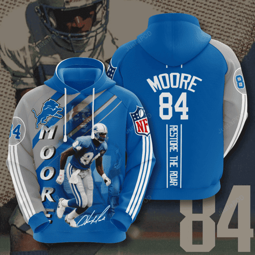 Detroit Lions Herman Moore 3D All Over Print Hoodie, Zip Hoodie