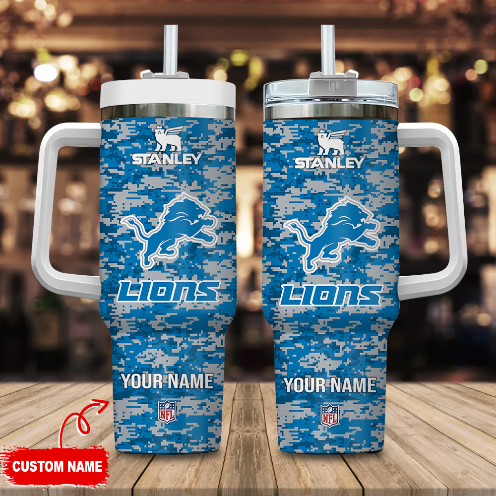 Detroit Lions NFL Camouflage Custom Stanley Cup 40 oz 30 oz Tumbler With HandleTVC2301110