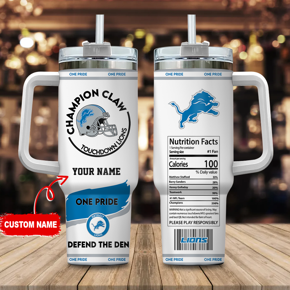 Detroit Lions NFL Champion Claw Custom Stanley Cup 40 oz 30 oz Tumbler With HandleTVC230130