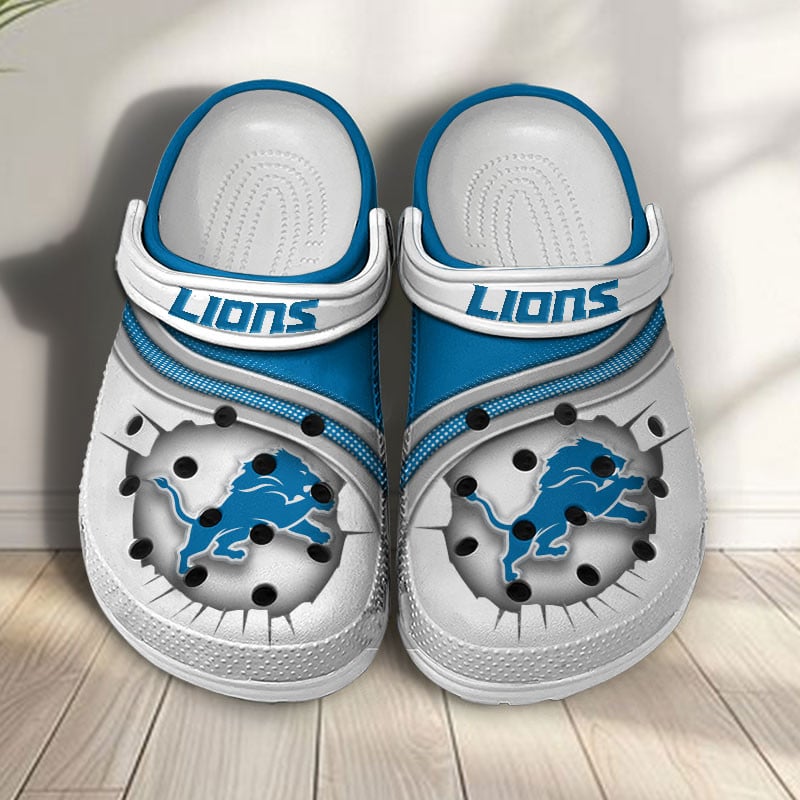 Detroit Lions NFL Crocs Crocband Clogs Shoes Comfortable For Men Women and Kids