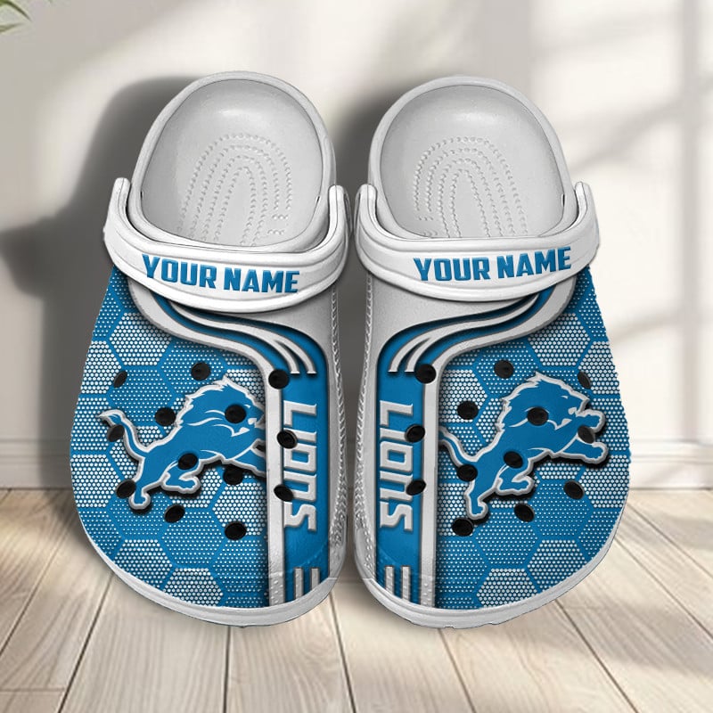 Detroit Lions NFL Crocs Crocband Clogs Shoes Comfortable For Men Women and Kids