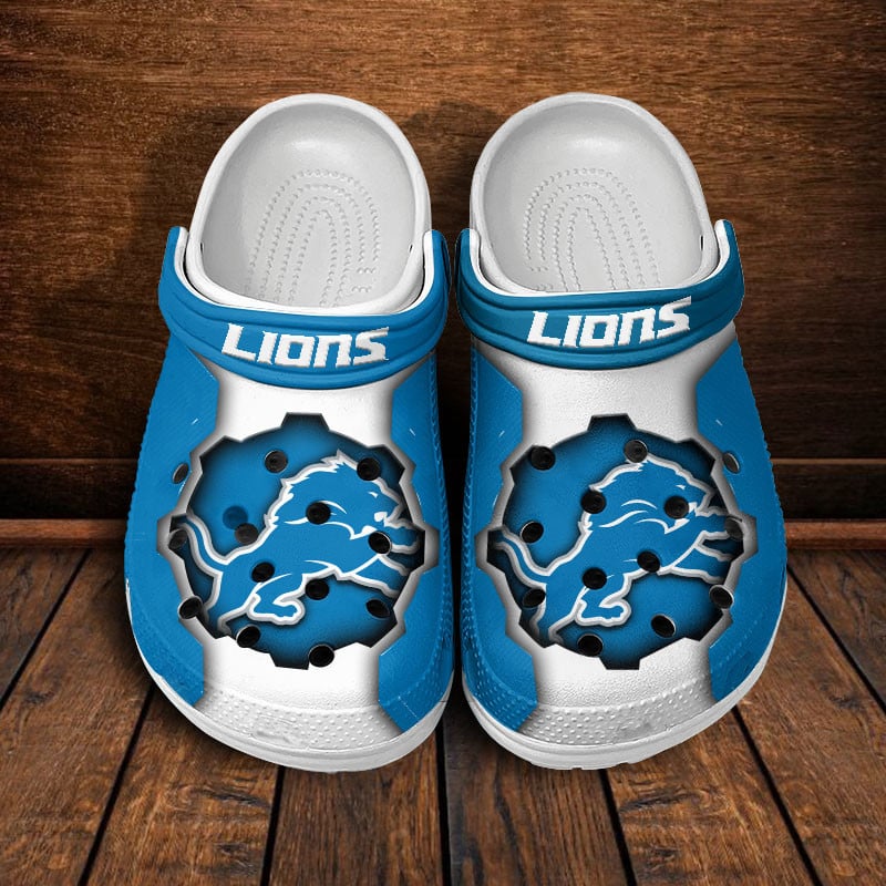Detroit Lions NFL Crocs Crocband Clogs Shoes Comfortable For Men Women and Kids