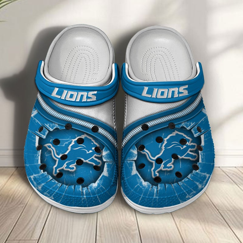 Detroit Lions NFL Crocs Crocband Clogs Shoes Comfortable For Men Women and Kids