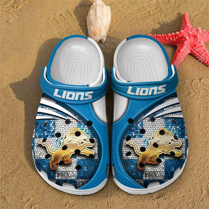 Detroit Lions NFL Crocs Crocband Clogs Shoes Comfortable For Men Women and Kids