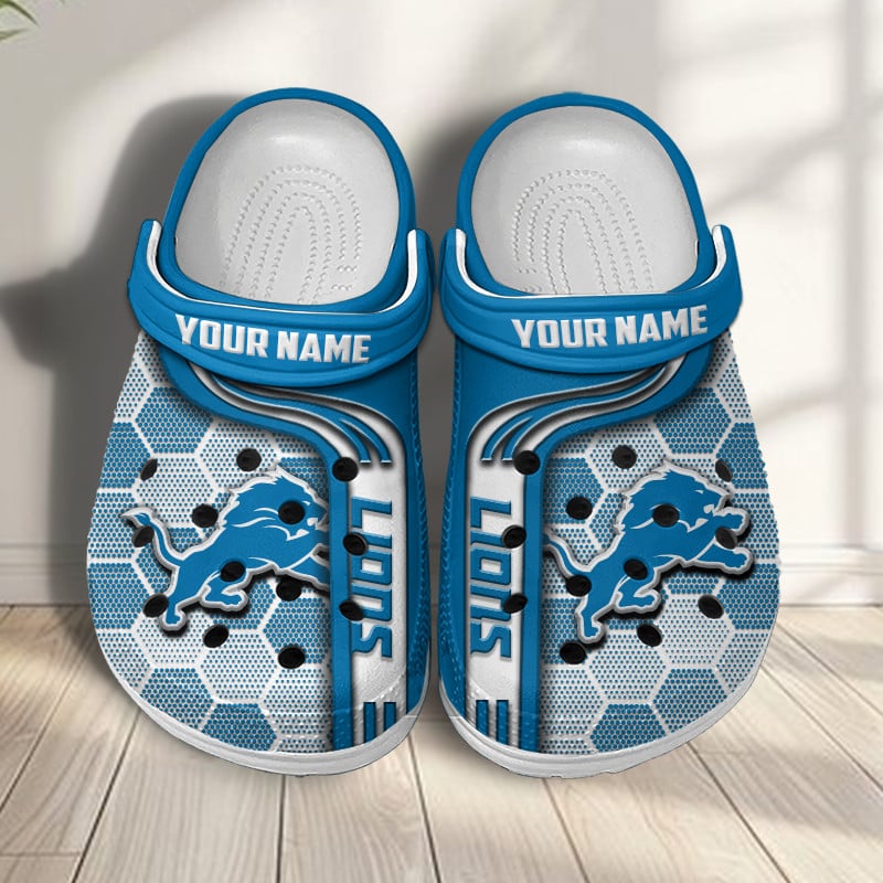 Detroit Lions NFL Crocs Crocband Clogs Shoes Comfortable For Men Women and Kids