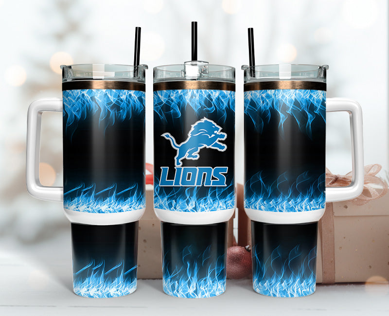 Detroit Lions NFL Fire Effect Custom Stanley Cup 40 oz 30 oz Tumbler With HandleTVC2301140