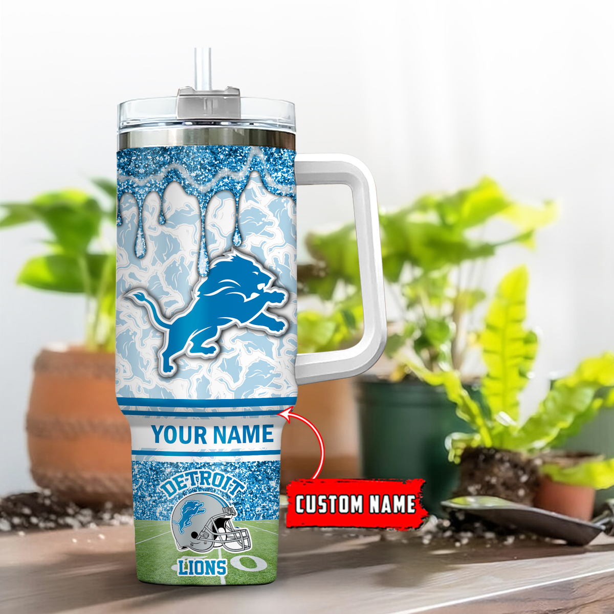 Detroit Lions NFL Glitter Custom Stanley Cup 40 oz 30 oz Tumbler With HandleTVC230195
