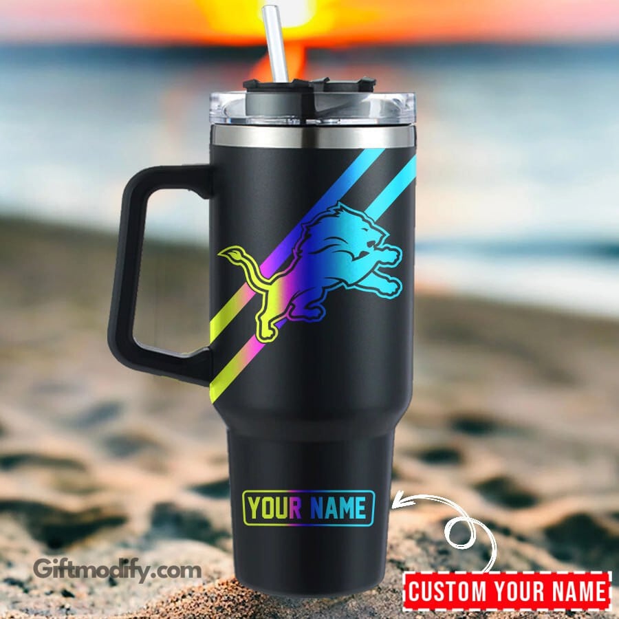 Detroit Lions NFL Hologram Logo Custom Stanley Cup 40 oz 30 oz Tumbler With HandleTVC2301183