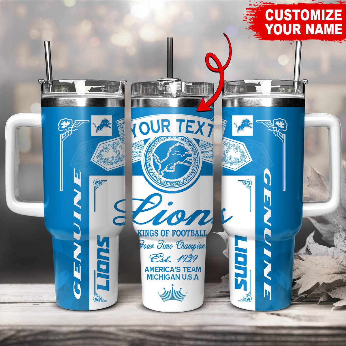 Detroit Lions NFL Kings Of Football Custom Stanley Cup 40 oz 30 oz Tumbler With HandleTVC230184