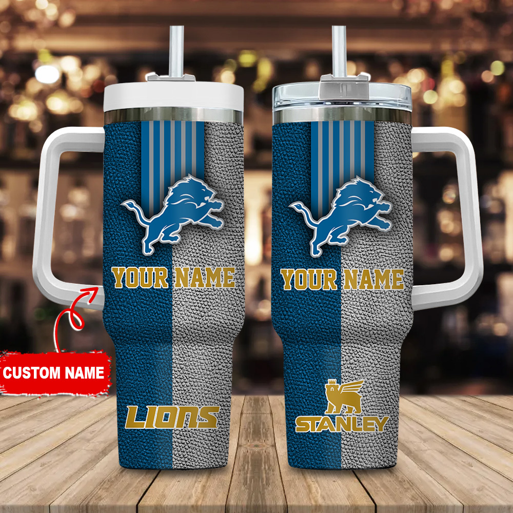 Detroit Lions NFL Leather Effect Custom Stanley Cup 40 oz 30 oz Tumbler With HandleTVC2301123