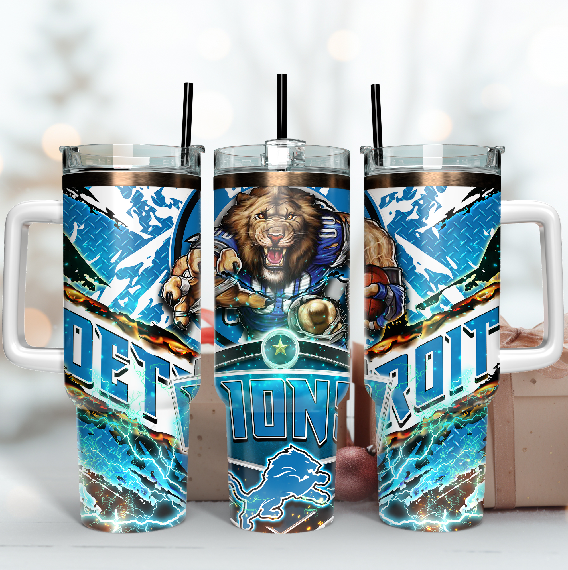 Detroit Lions NFL Mascot Custom Stanley Cup 40 oz 30 oz Tumbler With HandleTVC2301166
