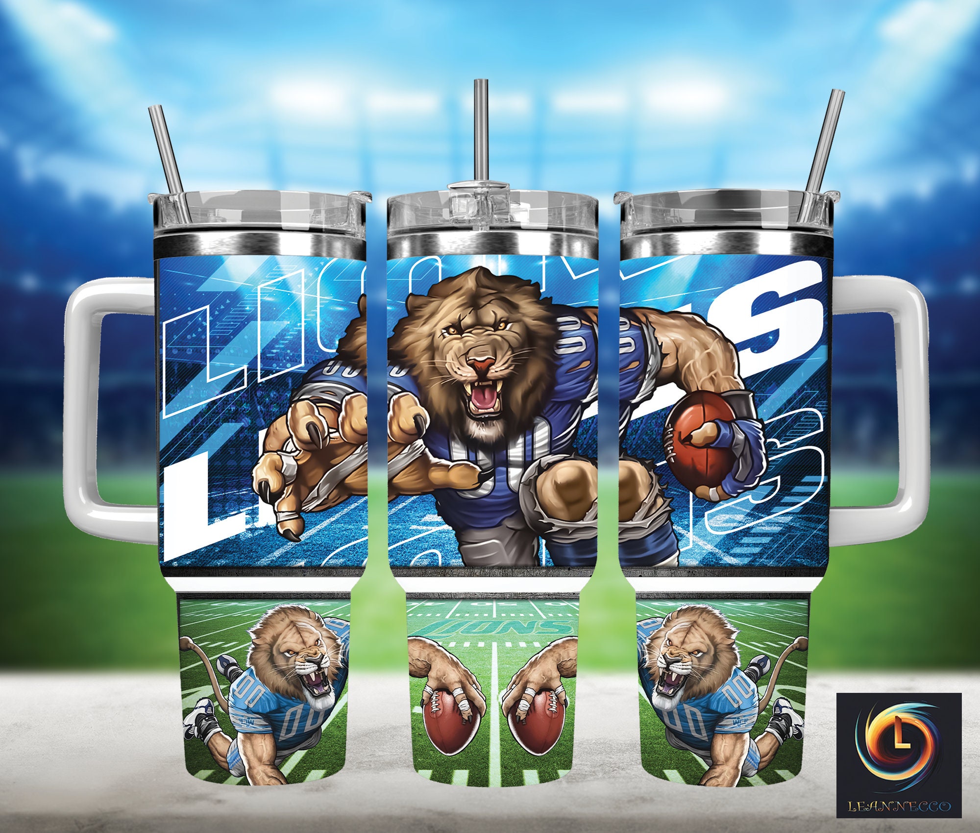 Detroit Lions NFL Mascot Custom Stanley Cup 40 oz 30 oz Tumbler With HandleTVC2301986