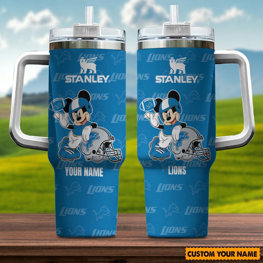 Detroit Lions NFL Mickey Mouse Custom Stanley Cup 40 oz 30 oz Tumbler With HandleTVC230138