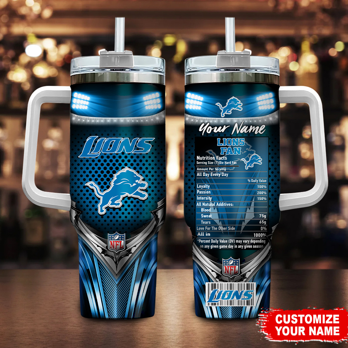 Detroit Lions NFL Nutrition Facts Custom Stanley Cup 40 oz 30 oz Tumbler With HandleTVC230193