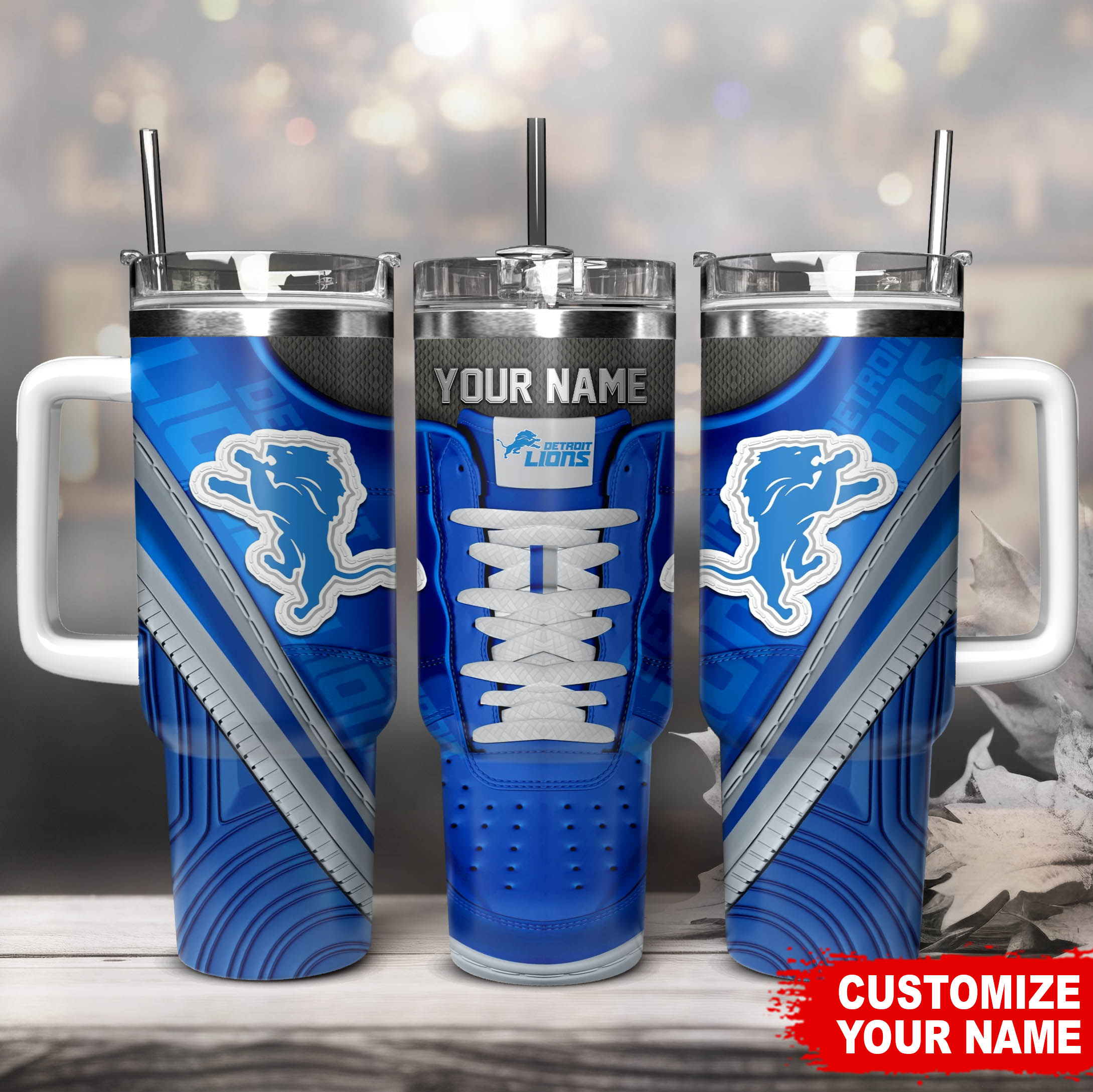 Detroit Lions NFL Sneaker Custom Stanley Cup 40 oz 30 oz Tumbler With HandleTVC230128