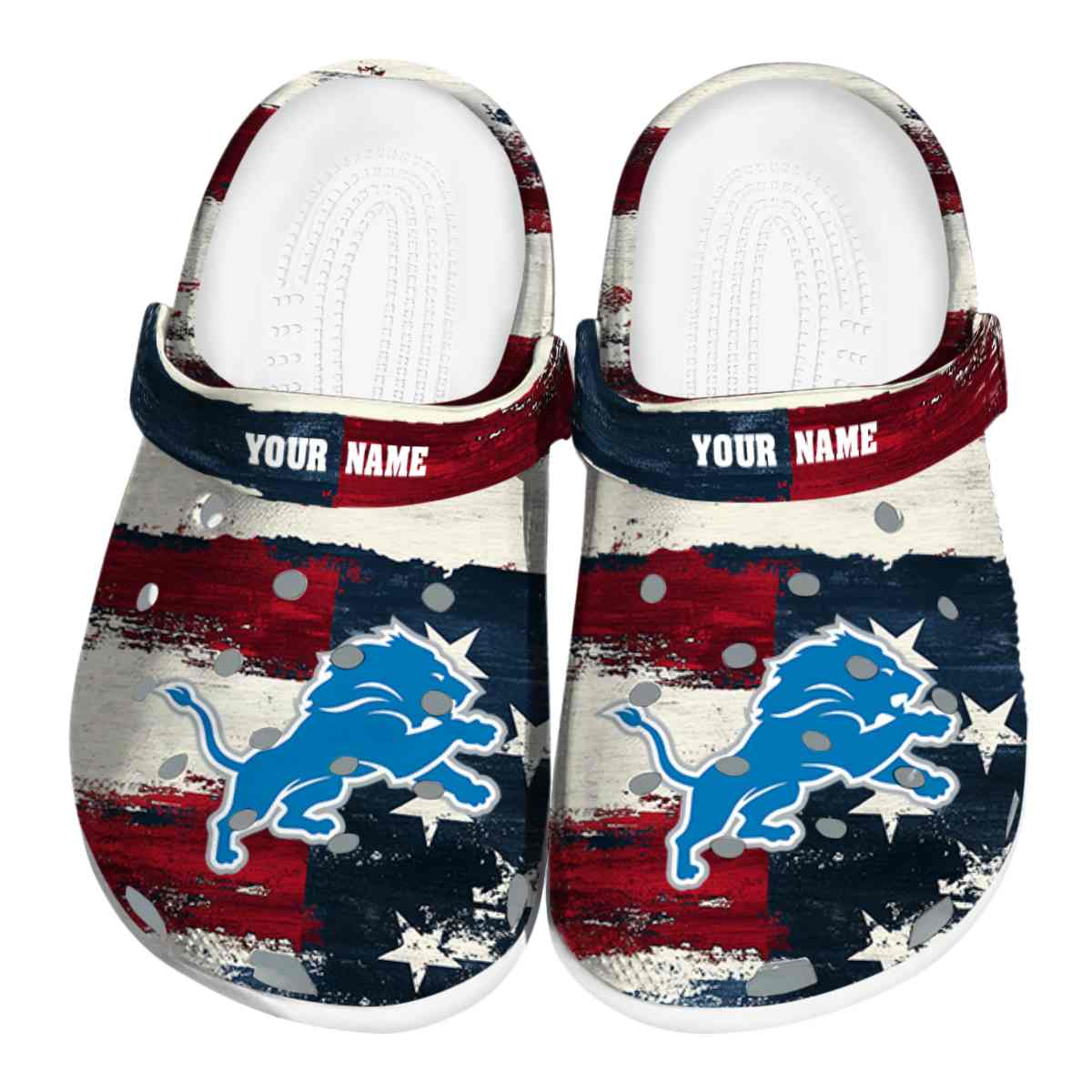 Detroit Lions NFL Sport Crocs Crocband Clogs Shoes Comfortable For Men Women and Kids