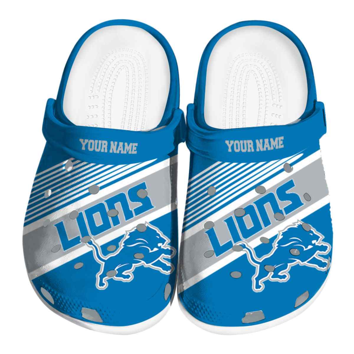 Detroit Lions NFL Sport Crocs Crocband Clogs Shoes Comfortable For Men Women and Kids