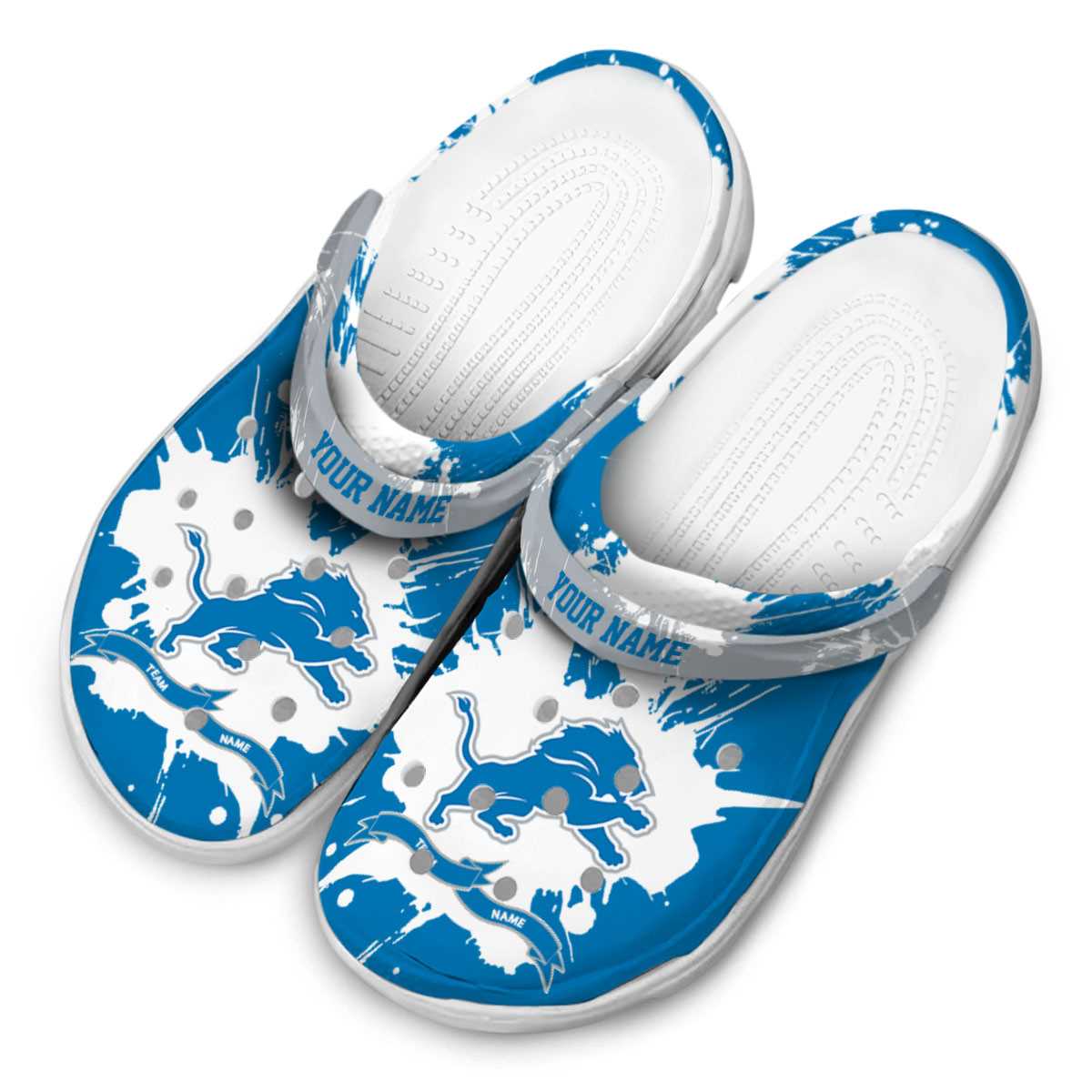 Detroit Lions NFL Sport Crocs Crocband Clogs Shoes Comfortable For Men Women and Kids - Image 4