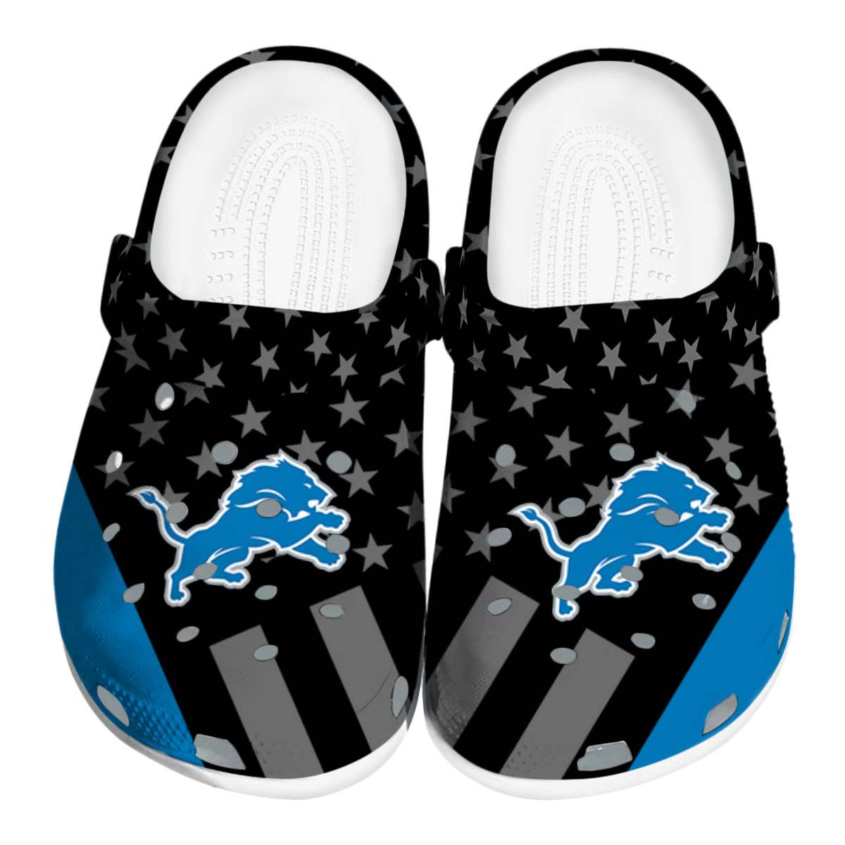Detroit Lions NFL Sport Crocs Crocband Clogs Shoes Comfortable For Men Women and Kids