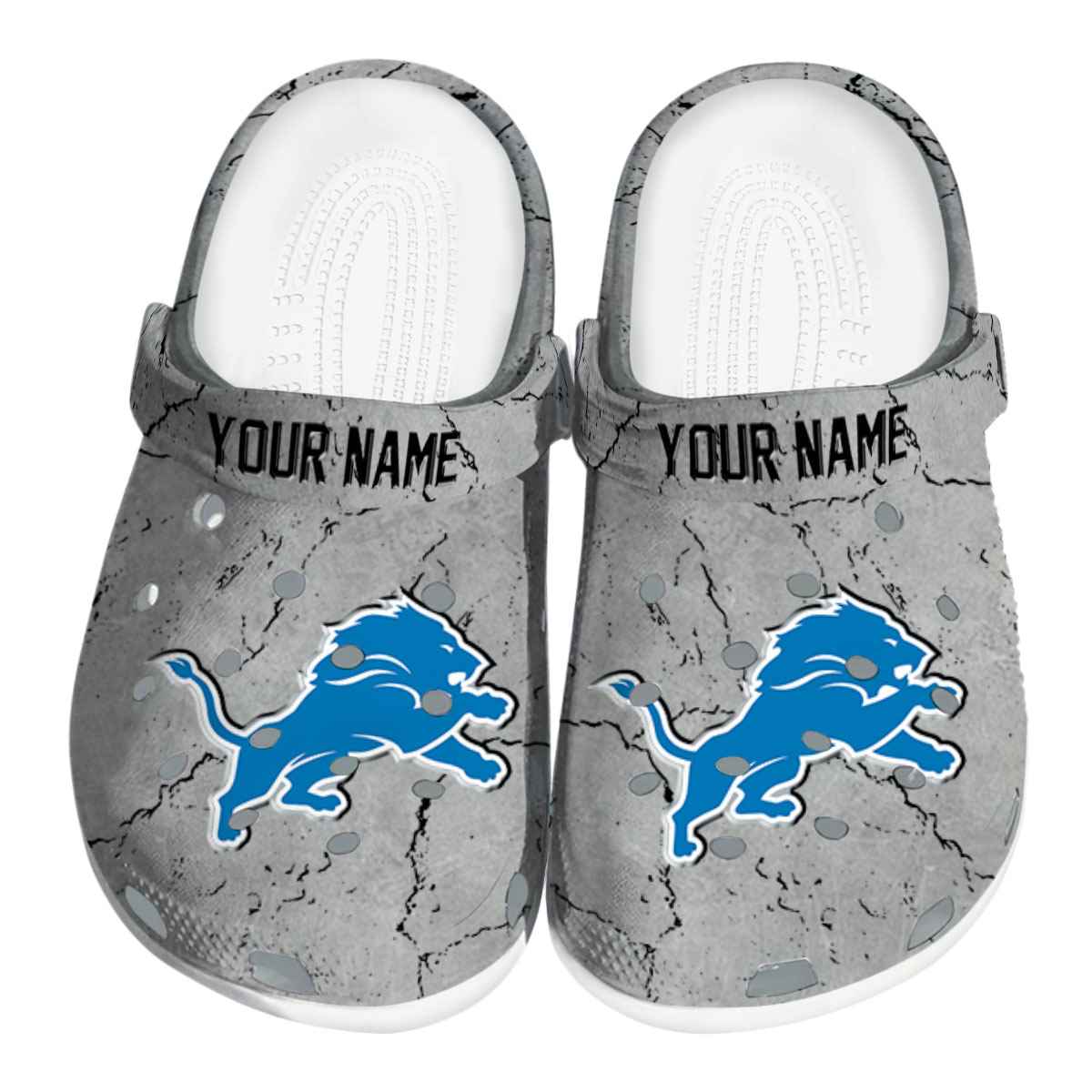 Detroit Lions NFL Sport Crocs Crocband Clogs Shoes Comfortable For Men Women and Kids