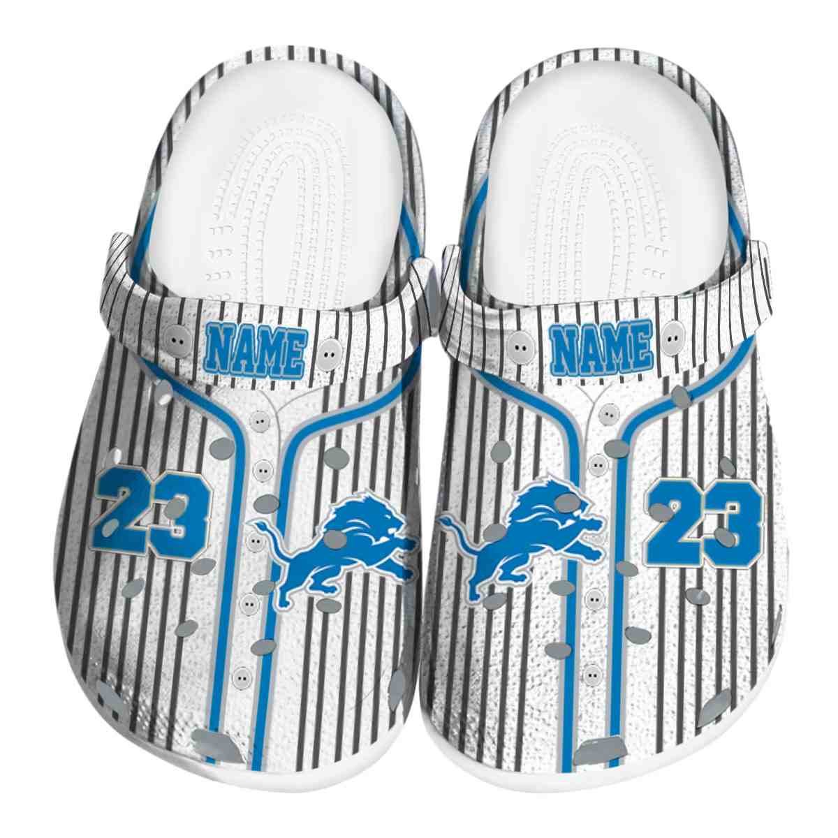 Detroit Lions NFL Sport Crocs Crocband Clogs Shoes Comfortable For Men Women and Kids