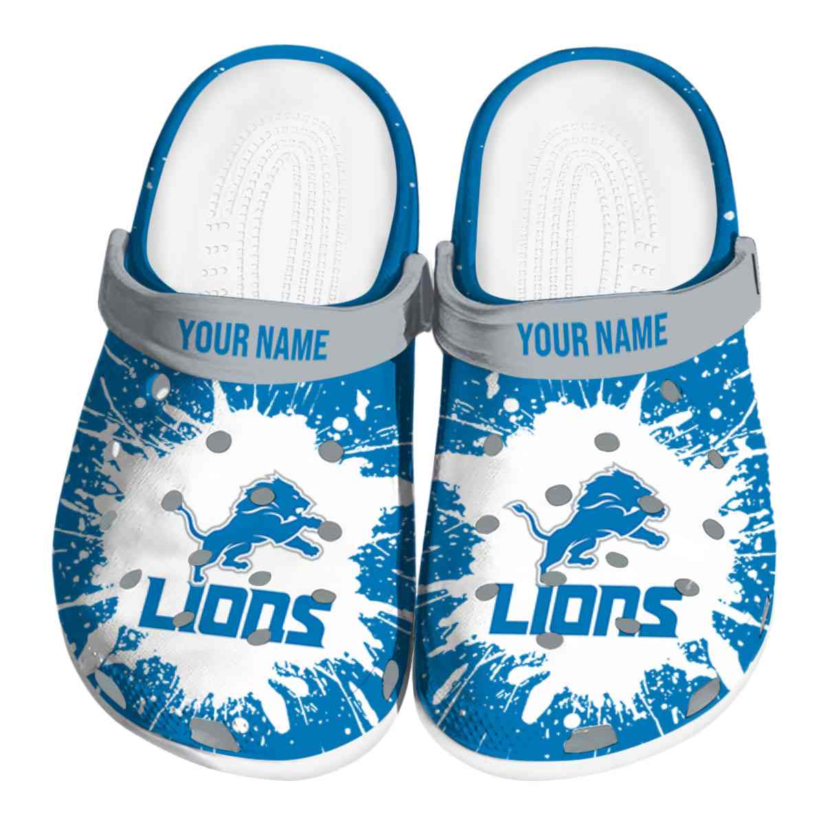 Detroit Lions NFL Sport Crocs Crocband Clogs Shoes Comfortable For Men Women and Kids
