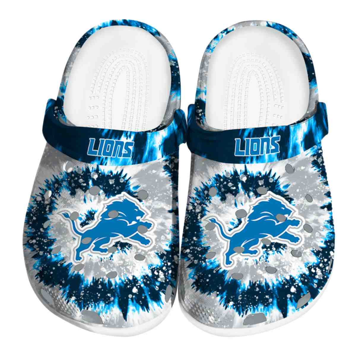 Detroit Lions NFL Sport Crocs Crocband Clogs Shoes Comfortable For Men Women and Kids