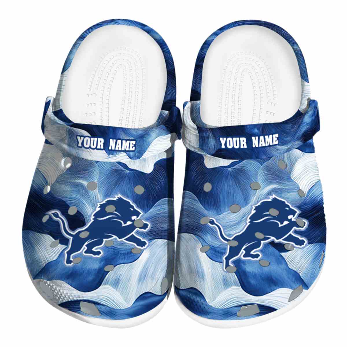 Detroit Lions NFL Sport Crocs Crocband Clogs Shoes Comfortable For Men Women and Kids