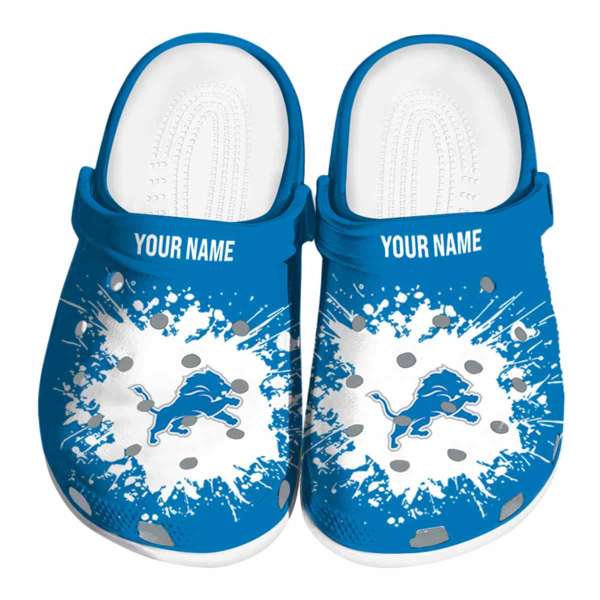 Detroit Lions NFL Sport Crocs Crocband Clogs Shoes Comfortable For Men Women and Kids