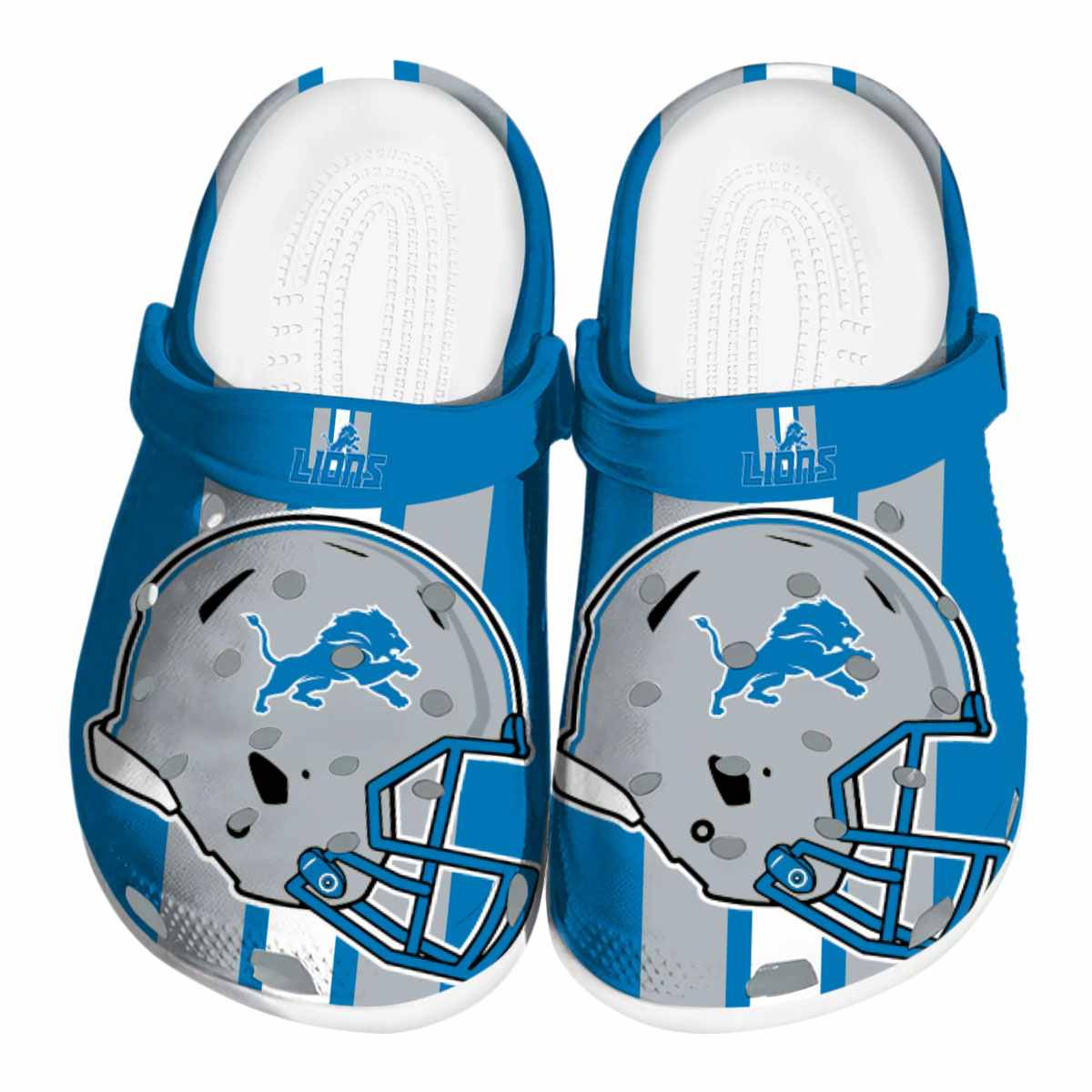 Detroit Lions NFL Sport Crocs Crocband Clogs Shoes Comfortable For Men Women and Kids