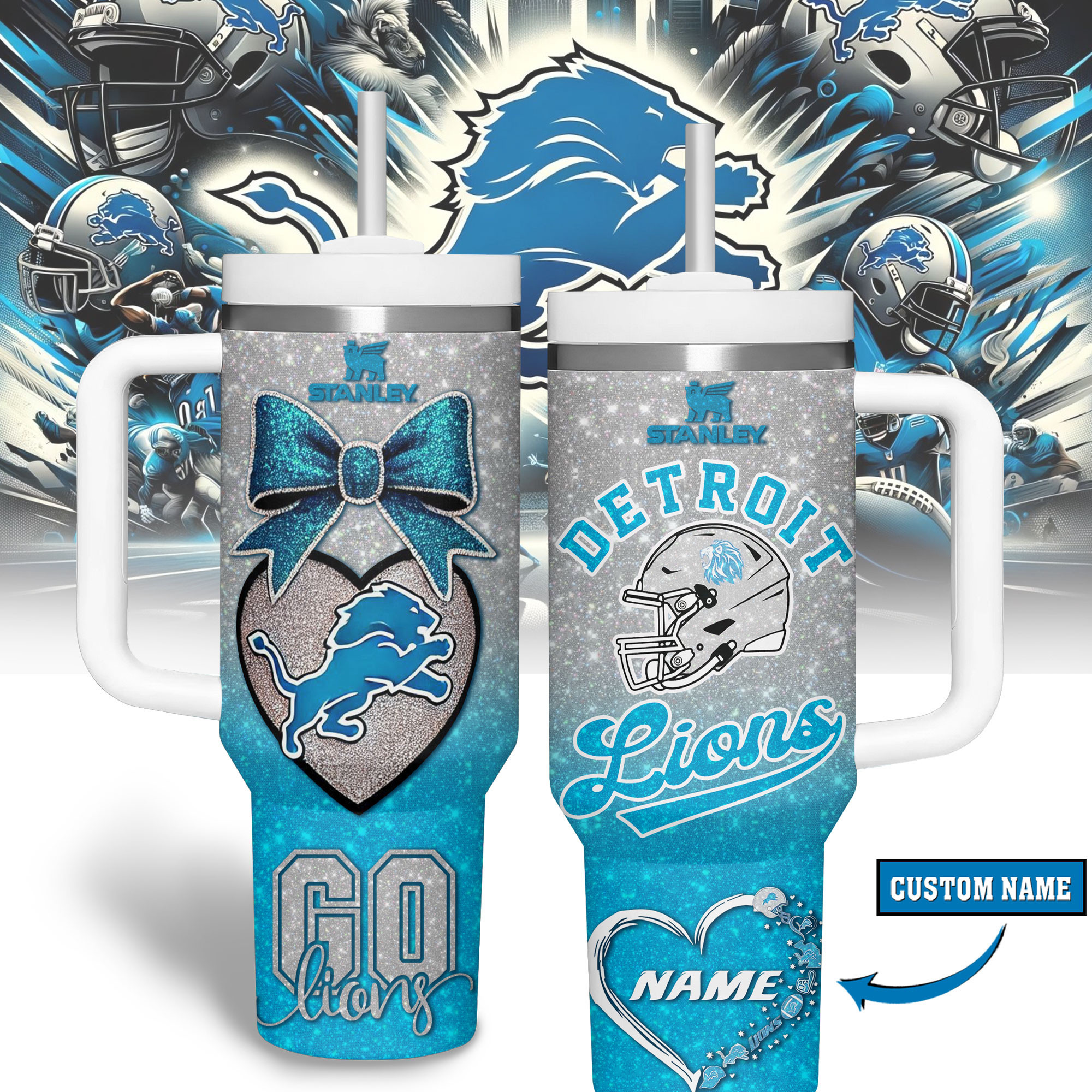 Detroit Lions NFL Sports Custom Stanley Cup 40 oz 30 oz Tumbler With HandleTVC2301336