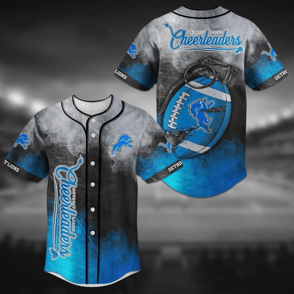 Detroit Lions NLF Baseball Jersey Shirt