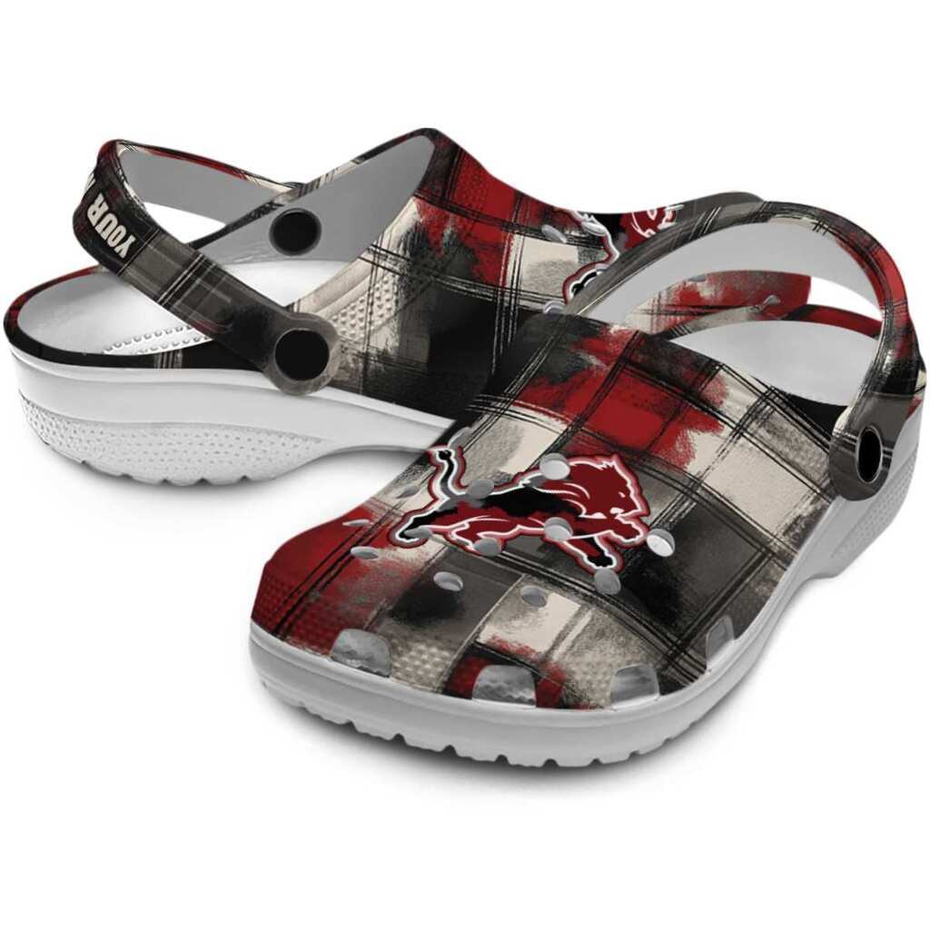 Detroit Lions Plaid Fusion ClogTVC1801935 - Image 3