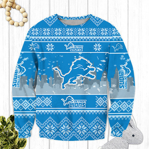 Detroit Lions Ugly Christmas Sweater Adult 3D Funny Matching for family