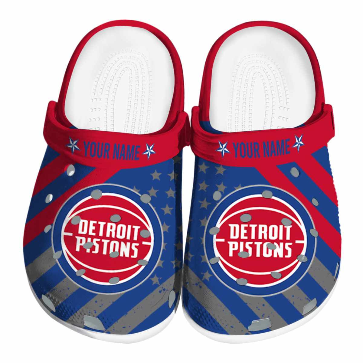 Detroit Pistons NBA Sport Crocs Crocband Clogs Shoes Comfortable For Men Women and Kids