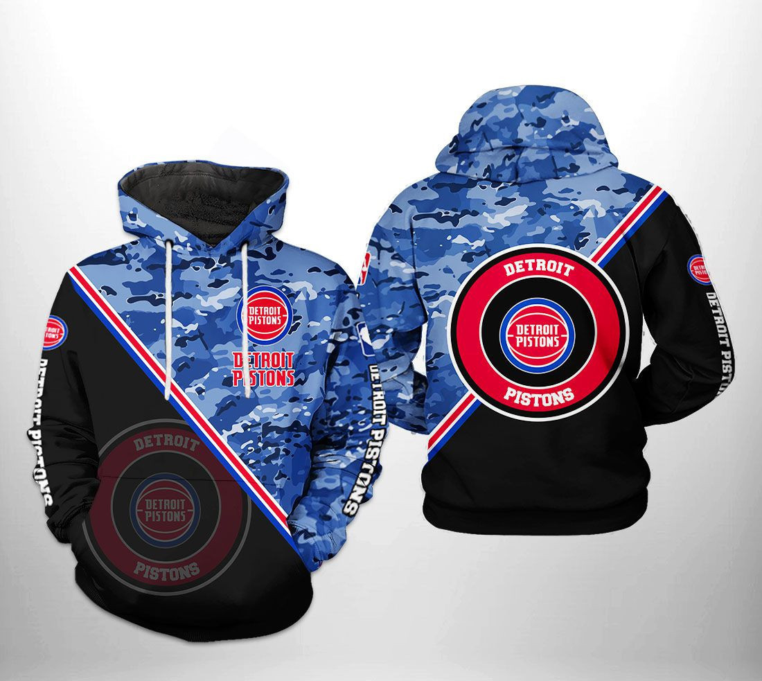 Detroit Pistons NBA US Camo Team 3D All Over Print Hoodie, Zip Hoodie