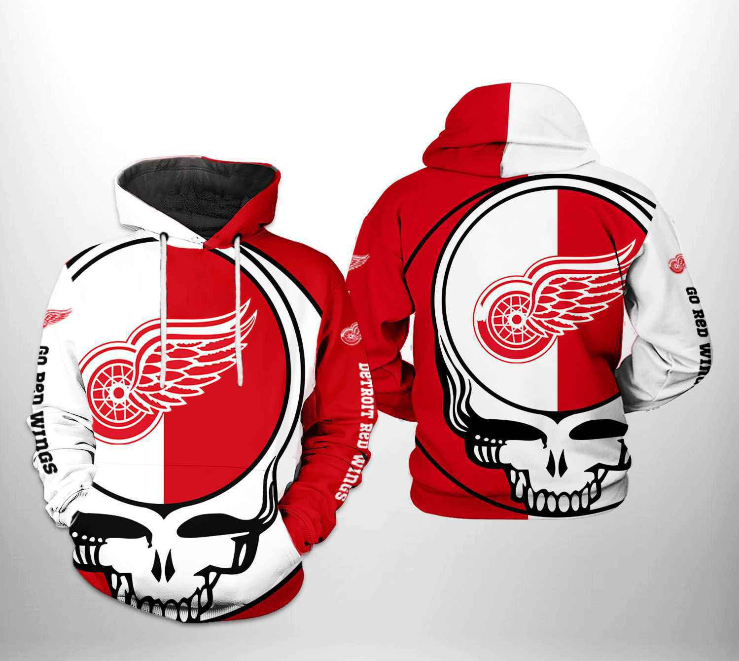 Detroit Red Wings Grateful Dead 3D All Over Print Hoodie, Zip Hoodie
