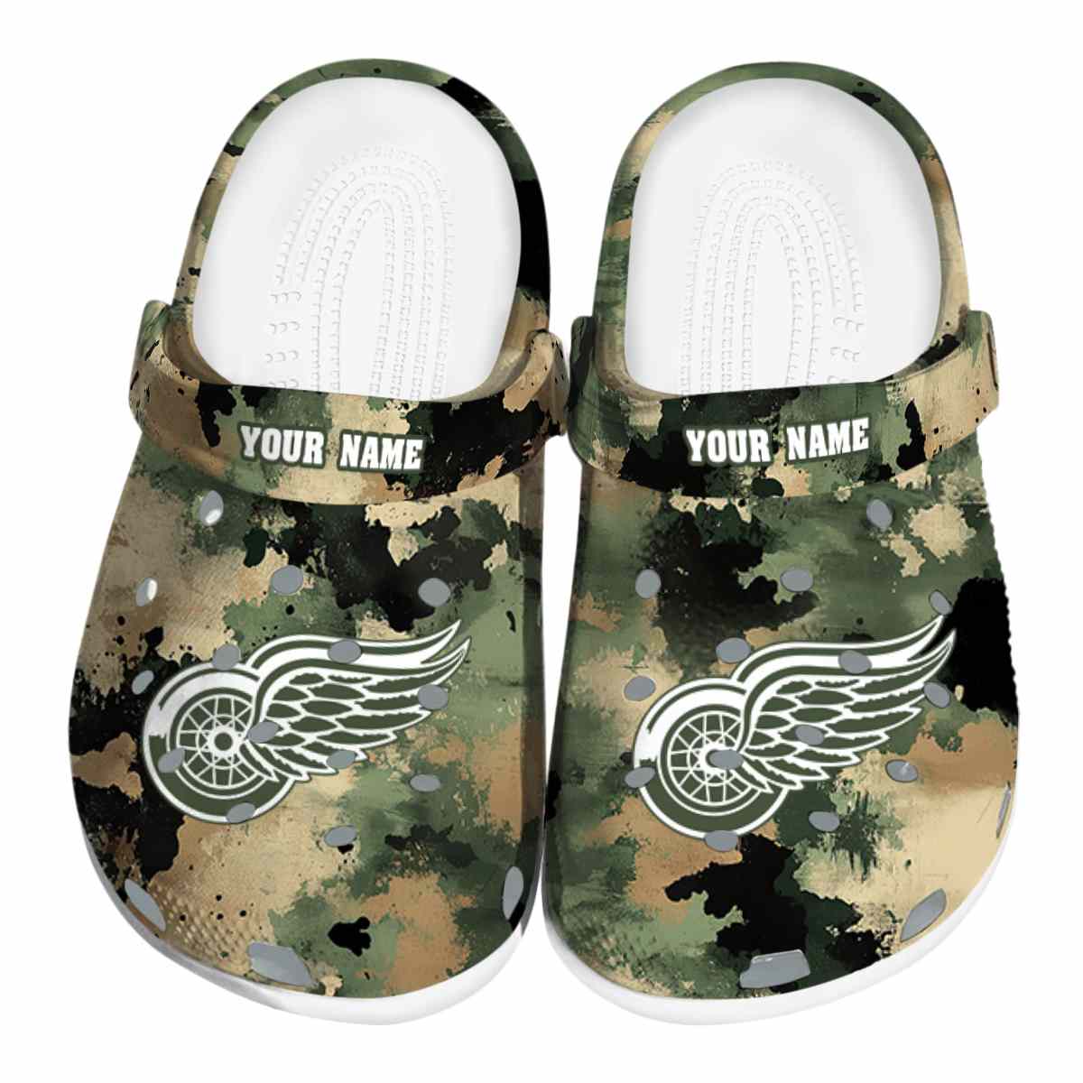 Detroit Red Wings NHL Sport Crocs Crocband Clogs Shoes Comfortable For Men Women and Kids