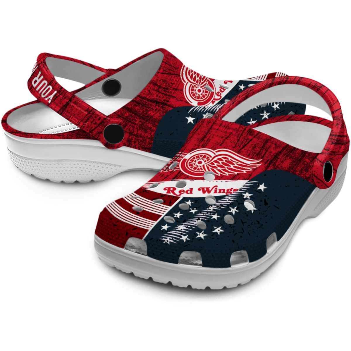 Detroit Red Wings NHL Sport Crocs Crocband Clogs Shoes Comfortable For Men Women and Kids - Image 3