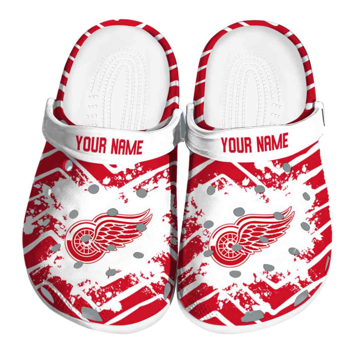 Detroit Red Wings NHL Sport Crocs Crocband Clogs Shoes Comfortable For Men Women and Kids